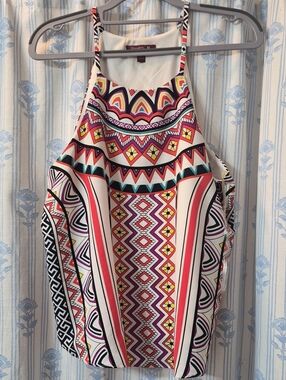 Silvergate Colorful Geometric  Halter Tank top Sz M